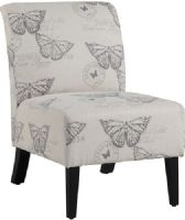 Linon 98320BUTT01U Linen Butterfly Lily Chair; Stylish seating option for any room in your home; Has a plush seat and back that is upholstered in a printed butterfly linen; Straight lined legs are finished in a dark espresso; Stylish way to add function and pattern to your space; 275 lbs weight capacity; UPC 753793935935 (98320-BUTT01U 98320BUTT-01U 98320-BUTT-01U) 