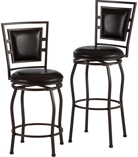 Linon 98321MTL-01-KD Townsend Three Piece Adjustable Stool Set; Perfect for adding seating to a home bar, kitchen island or pub set; Adjustable legs and swivel capability add versatility to this piece, allowing you to easily change the height and position of the seat; 275 lbs weight capacity; UPC 753793903804 (98321MTL01KD 98321MTL01-KD 98321MTL-01KD)