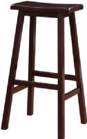 Linon 98442DKBRN01 Saddle Stool; 24" Seat Height; Classic design and style; Easily complements any home's décor; Sloping seat adds comfort to the stool while the four footrails provide stability and durability; Finished in a dark brown, this piece is an easy addition to any color scheme; 275 lbs weight capacity; UPC 753793926292 (98442-DKBRN01 98442DKBRN-01 98442-DKBRN-01) 