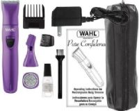 Wahl 9865-100 Pure Confidence Rechargeable Personal Grooming Kit for Ladies; Trimmer Head for bikini area, and a 5 position length guide for bulk reduction, outlining and trimming; Detailing Head for cosmetic needs - brows or facial area and wherever; Shaving Head for bikini area or for legs/underarm touch-ups; UPC 043917986517 (9865100 9865 100 986-5100 98-65100 98651-00) 