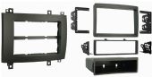 Metra 99-2006G Cadillac CTS 2003-2007 and SRX 2004-2006 Radio Installation Panel, Designed specifically for the installation or two single-DIN radios, Interchangeable design allows recessed DIN opening to be above or below the pocket, Metra patented quick release snap-in ISO mount system with custom trim ring, Recessed DIN opening, High-grade ABS plastic contoured and textured to compliment factory dash, Painted to match gray OEM color and finish, UPC 086429145898 (992006G 9920-06G 99-2006G) 
