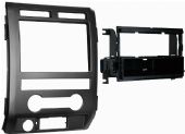 Metra 99-5822B Ford F-150 2009-2012 Mounting Kit, DIN radio provision with pocket, ISO radio provision with pocket, Painted a scratch resistant matte black to match factory dash, Specifically for non NAV models that have the driver info switches in the factory panel, UPC 086429204939 (995822B 9958-22B 99-5822B) 