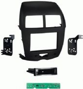 Metra 99-7013TB 07-13 Mits Outlander DIN/DDIN Mounting kit, Designed specifically for the installation of double DIN radios or two single DIN radios, Metra patented quick release snap in ISO mount system with custom trim ring, Recessed DIN opening, Removable over sized storage pocket with built in radio supports, UPC 086429247752 (997013TB 9970-13TB 99-7013TB) 