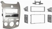 Metra 99-7338S Kia Forte 10-13 DIN/DDIN Silver Mounting Kit, DIN Head unit provisions with pocket; ISO DIN Head unit provision with pocket; DDIN Head unit provision; Painted to match factory color and finish; Painted to match factory dash: 99-7338B=Matte Black, 99-7338S=Silver, 99-7338HG=High Gloss Black; UPC 086429225422 (997338S 9973-38S 99-7338S) 