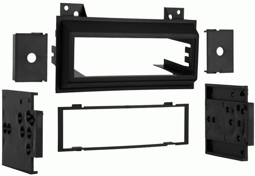Metra 99-3043 Chevrolet S10 and T10 Pickup GMC Sonoma 1994-1997 Radio Installation Panel, DIN and ISO DIN unit provisions, Factory pocket provisions, Quick conversion from DIN to 2-shaft with snap-in style shaft supports, Includes a DIN opening with adjustable depth feature, Specially designed for ISO mount radio with ISO trim ring, Radio side support is provided by our patented Side Arm Support System, UPC 086429010004 (993043 9930-43 99-3043)