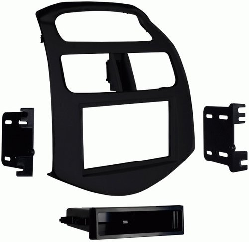 Metra 99-3309B Chevrolet Spark 2013-Up Mounting Kit, ISO Din Radio Provision with Pocket, Double Din Radio Provision, Interface Included Retains Factory Onstar Bluetooth and All Warning Chimes, Provides Twelve Volt Accessory Power / VSS / Parking Brake / Reverse Signal, Painted High Matte Black, UPC 086429280216 (993309B 9933-09B 99-3309B)