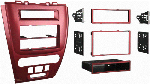 Metra 99-5821R Ford Fusion - Mercury Milan 2010-2011 kit, DIN Head Unit Provision with Pocket, ISO DIN Head Unit Provision with Pocket, Double DIN Head Unit Provision, ISO Stacked Head Unit Provision, Painted Red, UPC 086429219605 (995821R 9958-21R 99-5821R)