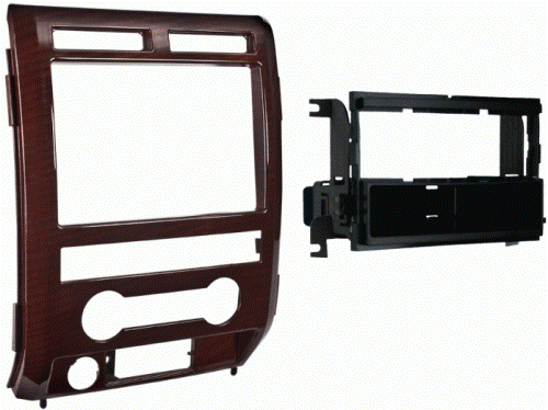 Metra 99-5822CM Ford F-150 2009-2012 Mounting Kit, DIN Radio Provision With Pocket, ISO Mount Radio Provision With Pocket, Painted a scratch resistant Curly Maple (matches F-150 King Ranch), Specifically for non NAV models that have the driver info switches in the factory panel, UPC 086429219407 (995822CM 9958-22CM 99-5822CM)