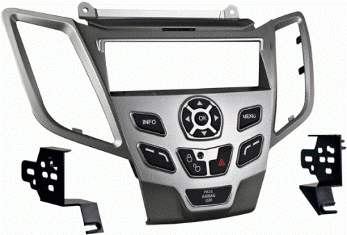 Metra 99-5825S 2011 Ford Fiesta Single DIN dash kit, Installation kit that allows the replacement of the OEM radio with a after market radio., ISO DIN Head unit provision, Driver information circuits and buttons, Painted Silver to match factory finish, WIRING & ANTENNA CONNECTIONS (Sold Separately), Wire harness: XSVI-5524-NAV Ford interface 2011-up, Antenna adapter: 40-EU10 multi-app adapter, UPC 086429235971 (995825S 9958-25S 99-5825S)