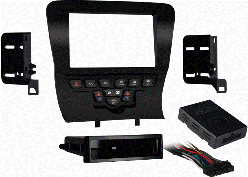 Metra 99-6514B Dodge Charger 11-Up SDIN DDIN Mounting Kit, ISO DIN Head Unit Provision with Pocket, Double DIN Head Unit Provision, Included Interface Retains Factory 4.3 Inch Screen, Painted Matte Black, Harness Included, Applications: 11-Up Dodge Charger with 4.3 Inch Screen and Without OE Amplifier, Antenna Connections (Sold Separately), 40-EU10 European Antenna Adapter, UPC 086429274093 (996514B 9965-14B 99-6514B)