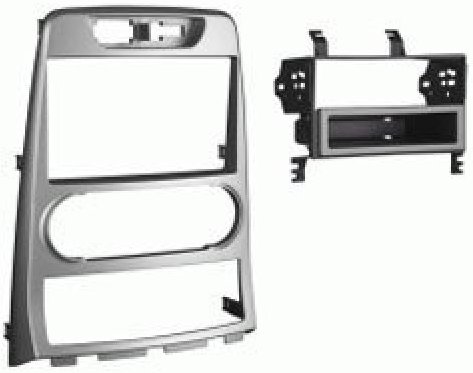 Metra 99-7339S Hy Genesis Cpe 10-12 Manu Clim Mounting Kit, ISO Head Unit Provision with Pocket, For use with manual climate control, Painted silver to match factory dash, Also available in black 99-7339B, UPC 086429219582 (997339S 9973-39S 99-7339S)