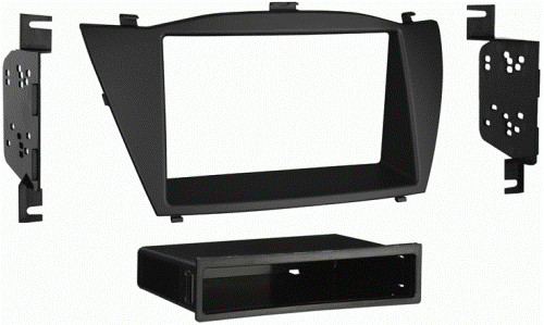 Metra 99-7341B Hyundai Tucson 10-Up DIN/DDIN Multi Kit, ISO DIN Head Unit Provision With Pocket, DDIN Head Unit Provision, Painted Matte Black To Match Factory Dash, WIRING & ANTENNA CONNECTIONS (Sold Separately), 70-7304 2010 Kia/Hyundai Harness, UPC 086429223336 (997341B 9973-41B 99-7341B)