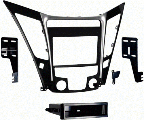 Metra 99-7342 Hyundai Sonata 2011-2013 Mounting Kit, ISO DIN Radio Provision with Pocket, Double DIN Radio Provision, Painted Black and Silver to Match Factory Dash, Applications: Hyundai Sonata 2012-2013 Without OE Navigation, Hyundai Sonata GLS 2011 Without OE Navigation, Hyundai Sonata SE 2011 Without OE Navigation, UPC 086429245512 (997342 9973-42 99-7342)