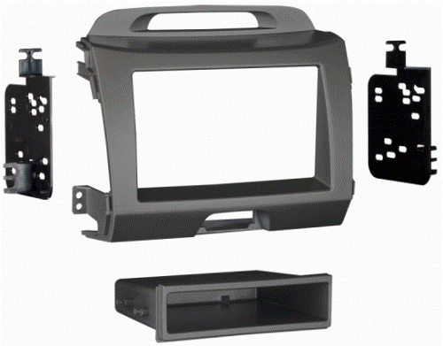 Metra 99-7344G Kia Sportage 2011-Up DIN Gray Dash Kit, ISO DIN head unit provision, Painted Gray or Charcoal to match factory finish G = Gray, CH = Charcoal, UPC 086429246632 (997344G 9973-44G 99-7344G)
