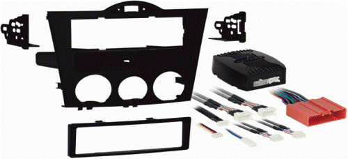 Metra 99-7510 Mazda RX8 2004-2008 Dash Kit, Designed specifically for the installation of a single DIN radio, includes storage pocket, ISO mounts with Metra patented Quick Release brackets include a custom trimplate, Provides a recessed DIN mount with a molded pocket, Contoured and textured to match factory dash, Painted to match matte black factory color and texture, Custom design allows retention of factory climate controls in their original location, UPC 086429183067 (997510 99-7510)