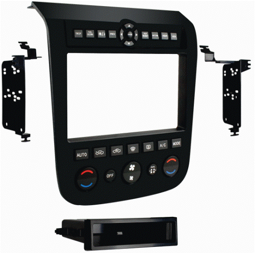 Metra 99-7612B Nissan Murano 03-07 Kit (Black), DDIN Head Unit Provision, ISO DIN Head Unit Provision with Pocket, Available in two finishes: 99-7612A  Coated with Brushed Aluminum Look / 99-7612B  Painted Matte Black, Wiring & Antenna Connections (sold separately), 70-7550 1995-Up Nissan Harness, 70-7551 1995-Up Nissan Amp Integration Harness, 40-NI10 Nissan Antenna Adapter, UPC 086429258192 (997612B 9976-12B 99-7612B)
