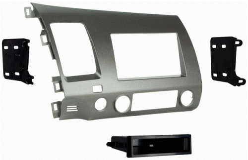 Metra 99-7871 Honda Civic 2006-2011 Mount Kit, Double DIN trim plate and brackets, Metra patented Quick Release Snap In ISO mount system with custom trim ring, Recessed DIN opening, Removable oversized storage pocket with built in radio supports, High grade ABS plastic  painted charcoal grey to match factory color contoured and textured to compliment factory dash (charcoal grey is almost black looking in color), UPC 086429146925 (997871 9978-71 99-7871)