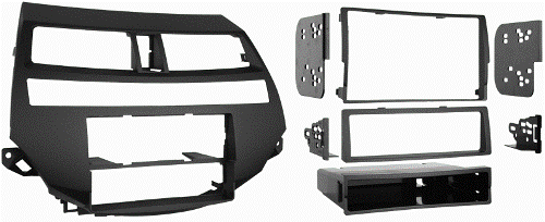 Metra 99-7875 08-12 Accord W/Dual A/C Dash Kit, Custom design allows retention of factory climate controls air vents hazard button and passenger airbag light in their original location, Painted charcoal grey to match factory color and texture (charcoal grey is almost black looking in color), Metra patented Quick release Snap-In ISO mount system with custom trim ring, Recessed DIN opening, UPC 086429175017 (997875 9978-75 99-7875)