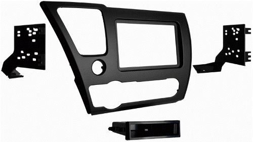 Metra 99-7882B Honda Civic 13-Up SDIN Black, ISO DIN Radio Provision with Pocket, Painted Matte Black, Wiring and Antenna Connections (Sold Separately), 70-1729 Acura/Honda Wiring Harness, 70-1730 Acura/Honda Amplifier Interface Harness, 40-HD11 Acura/Honda Antenna Adapter, UPC 086429281114 (997882B 9978-82B 99-7882B)