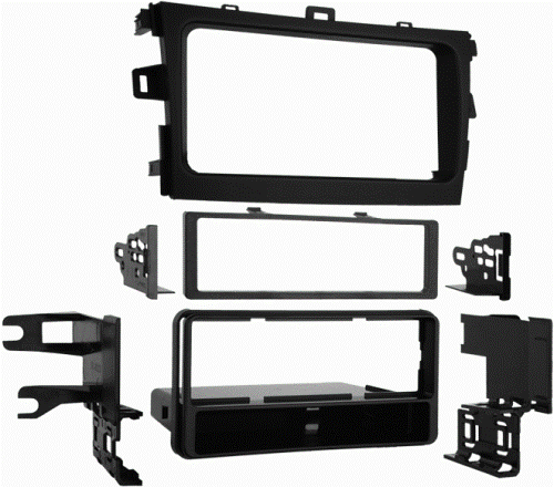 Metra 99-8223 Corolla 09-13 Black Mounting Kit, Metra patented quick release snap in ISO mount system with a custom trim ring, Recessed DIN opening, Built in oversized storage pocket with built in radio supports, Painted matte black to match OEM color and finish, Comprehensive instruction manual including step by step disassembly and assembly, Includes all necessary hardware for a complete installation, 99-8223 in Black / 99-8223S in Silver, UPC 086429179954 (998223 9982-23 99-8223)