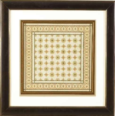 Basset Mirror 9900-108BEC Italian Mosaic II Framed Art, Transitional Style, 34