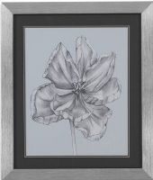 Bassett Mirror 9900-183EEC Model 9900-183E Thoroughly Modern Silvery Blue Tulips IV Artwork, Nature unfolds in this dramatic set of four pencil sketches, Beautifully framed in silver with a black matte, Dimensions 23" x 27", Weight 8 pounds, UPC 036155296050 (9900183EEC 9900 183EEC 9900-183E-EC 9900183E)   