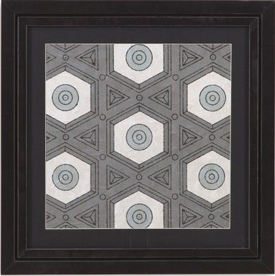 Bassett Mirror 9900-230BEC Model 9900-230B Belgian Luxe Caisson II Artwork, Dramatic hand-painted tiles are mounted in striking black frames, Together make a statement about your style, Dimensions 26