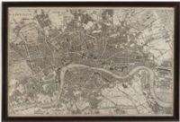 Bassett Mirror 9900-262EC Model 9900-262 Belgian Luxe Vintage Map of London Artwork, Done in sepia tones with an Old World style and surrounded in lustrous wood, Dimensions 64" x 44", Weight 35 pounds, UPC 036155299501 (9900262EC 9900 262EC 9900-262-EC 9900262)   