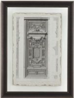 Bassett Mirror 9900-267CEC Model 9900-267C Belgian Luxe Motifs Historiques III Artwork, Architectural drawings are beautifully matted and framed in black, Dimensions 24" x 32", Weight 13 pounds, UPC 036155308067 (9900267CEC 9900 267CEC 9900-267C-EC 9900267C)   