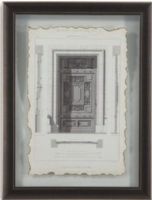 Bassett Mirror 9900-267EEC Model 9900-267E Belgian Luxe Motifs Historiques IV Artwork, Architectural drawings are beautifully matted and framed in black, Dimensions 24" x 32", Weight 13 pounds, UPC 036155308074 (9900267EEC 9900 267EEC 9900-267E-EC 9900267E)   