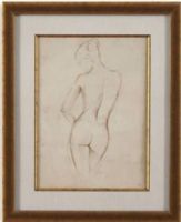 Bassett Mirror 9900-288BEC Model 9900-288B Hollywood Glam Antique Figure Study II Artwork, Soft Lines And Are Framed In Gold Leaf, Dimensions 22" x 27", Weight 20 pounds, UPC 036155308463 (9900288BEC 9900 288BEC 9900-288B-EC 9900288B)   