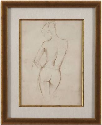 Bassett Mirror 9900-288BEC Model 9900-288B Hollywood Glam Antique Figure Study II Artwork, Soft Lines And Are Framed In Gold Leaf, Dimensions 22