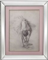 Bassett Mirror 9900-289AEC Model 9900-289A Hollywood Glam Antique Ballerina Study I Artwork, Soft charcoal renderings make these two lithe ballerinas remarkable, Matted in pink with beautiful beveled mirror frames, Dimensions 23" x 28", Weight 13 pounds, UPC 036155308470 (9900289AEC 9900 289AEC 9900-289A-EC 9900289A)   