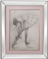 Bassett Mirror 9900-289BEC Model 9900-289B Hollywood Glam Antique Ballerina Study II Artwork, Soft charcoal renderings make these two lithe ballerinas remarkable, Matted in pink with beautiful beveled mirror frames, Dimensions 23" x 28", Weight 13 pounds, UPC 036155308487 (9900289BEC 9900 289BEC 9900-289B-EC 9900289B)   