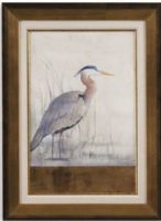 Bassett Mirror 9900-292AEC Model 9900-292A Pan Pacific Keeping Watch I Artwork; Attentive and silent, these crane have been captured for you in this pair of delicate prints; Dimensions 34" x 46"; Weight 15 pounds; UPC 036155308517 (9900292AEC 9900 292AEC 9900-292A-EC 9900292A)   