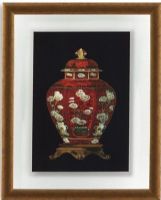 Bassett Mirror 9900-298AEC Model 9900-298A Old World Red Porcelain Vase I Artwork, Red urn in lustrous wood mirror frames will make an attractive display, Dimensions 21" x 26", Weight 10 pounds, UPC 036155308609 (9900298AEC 9900 298AEC 9900-298A-EC 9900298A)   