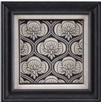Bassett Mirror 9900-318AEC Model 9900-318A Belgian Luxe Ornamental Tile Motif I Artwork, Handsome decorative tiles are mounted in bold, Black frames, Dimensions 23" x 23", Weight 6 pounds, UPC 036155306582 (9900318AEC 9900 318AEC 9900-318A-EC 9900318A)   