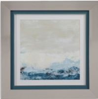 Bassett Mirror 9900-331BEC Model 9900-331B Pan Pacific Coastal Currents II Artwork, Waves roll dramatically in this abstract print, Mounted in a brushed nickel frame, Dimensions 29" x 29", Weight 9 pounds, UPC 036155309194 (9900331BEC 9900 331BEC 9900-331B-EC 9900331B)   