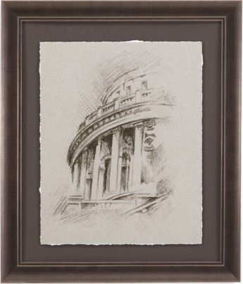 Bassett Mirror 9900-598AEC Model 9900-598A Belgian Luxe Charcoal Architectural Study I Artwork, Dimensions 24