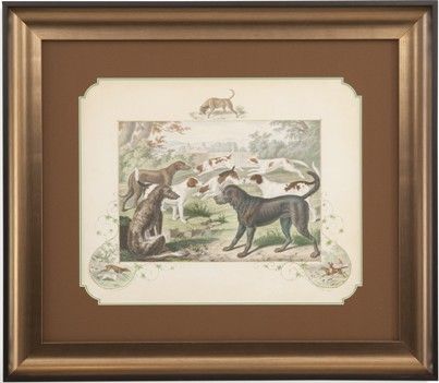 Bassett Mirror 9900-830AEC Model 9900-830A Belgian Luxe A Group of Hounds Artwork, Dimensions 27