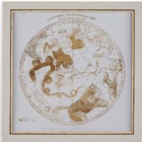 Bassett Mirror 9900-920AEC Model 9900-920A Belgian Luxe Gold Northern Map I Artwork, Dimensions 27" x 27", Weight 13 pounds, UPC 036155354033 (9900920AEC 9900 920AEC 9900-920A-EC 9900920A)   