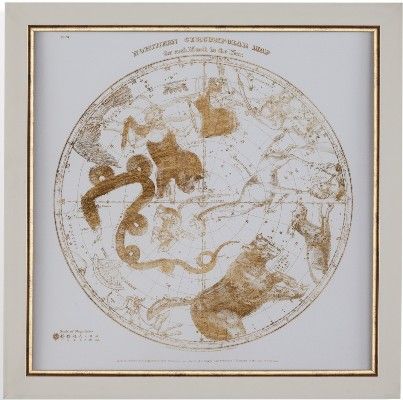 Bassett Mirror 9900-920AEC Model 9900-920A Belgian Luxe Gold Northern Map I Artwork, Dimensions 27