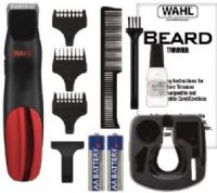 Wahl 9906-4101 Bump-Prevent 10-Piece Battery Trimmer Kit; Includes: Beard Trimmer, Blade Guard, 3 Guide Combs (Stubble Guide, 3mm Length Guide, 4.5mm Length Guide), Beard Comb, Blade Oil, Cleaning Brush, Storage Base, Instructions and 2 AA batteries; Easy to hold contour ed ergonomic design with integrated soft touch elements ensures maximum comfort; UPC 043917990736 (99064101 9906 4101)  