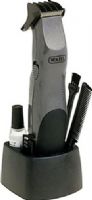 Wahl 9906-717 Groomsman Beard & Mustache Trimmer, Kit includes Cordless/battery operated trimmer, Beard regulator, Two AA batteries, Jawline blender, Two close-trim attachments, Storage base, Oil, Cleaning brush, Mustache comb and English/Spanish instructions, Ergonomic contour design, Soft touch elements for a comfortable grip, UPC 043917990675 (9906717 9906 717) 