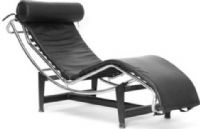 Wholesale Interiors 990A-BLK Chaise Le Corbusier Style lounge chair, Foam filled seating with elastic band backing gives ultimate comfort, Bolster pillow headrest for greater relaxation, Adjustable chaise allows customized seating options, 11.5" H - 15.5" H Seatt, 21.5" L x 5.5" Dia Pillow, 20.25"W x 62.5"L x 23.5"-28.5"H -Adjustable Chaise, Adjustable chaise allows customized seating options, UPC 878445003692 (990A 990ABLK 990A-BLK 990A BLK 990ABLACK 990A-BLACK 990A BLACK) 