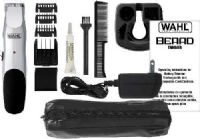 Wahl 9916-817 Groomsman Rechargeable Beard & Mustache Trimmer; Ergonomic contour design and soft touch elements for easy grip, Acculock 6-position beard length guide and guide comb attachments for blending; Includes trimmer, beard regulator, jawline blender, 2 close-trim attachments, charger, storage base, travel pouch, oil, cleaning brush, mustache comb, blade guard and english/spanish instructions; UPC 043917991689 (9916817 9916 817 991-6817) 