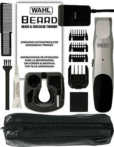 Wahl 9918-6171 Groomsman Beard and Mustache Trimmer, High-carbon precision-ground steel blades stay sharp longer, Six-position beard regulator with memory function, Contoured ergonomic handle with soft-grip pads, Operates cordless via battery or plugged into charger, Cord/Cordless feature for rechargeable or direct plug in operation, UPC 043917991887 (99186171 9918 6171 991-86171 99186-171)
