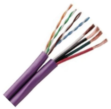 Coleman Cable 99286-05-13 Whole-Home Siamese Speaker & CAT5e 4C 16G Cable, Purple, 500 feet Reel, 16 AWG Bare Copper Conductor, Insulation Thickness 0.009