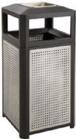 Safco 9933BL Evos Steel Ash & Trash Receptacle, Black; 15 gallons Volume Capacity; Made of durable steel frames with perforated steel panels; Durable for the outdoors and subtle enough for any large capacity indoor needs; Dimensions 16"w x 16"d x 33 1/4""h (9933-BL 9933 BL 9933B) 