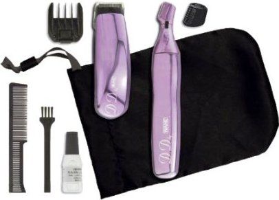 Wahl 9952-508 Ladies Total Body Kit, Includes: Defining Trimmer, Contour Trimmer, Eyebrow Trimming Guide, 6 Position Length Guide, Silky Storage Pouch, Bikini Comb, Cleaning Brush and Blade Oil, UPC 043917000541 (9952508 9952 508)